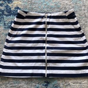 Skirt zara white and blue with zipper